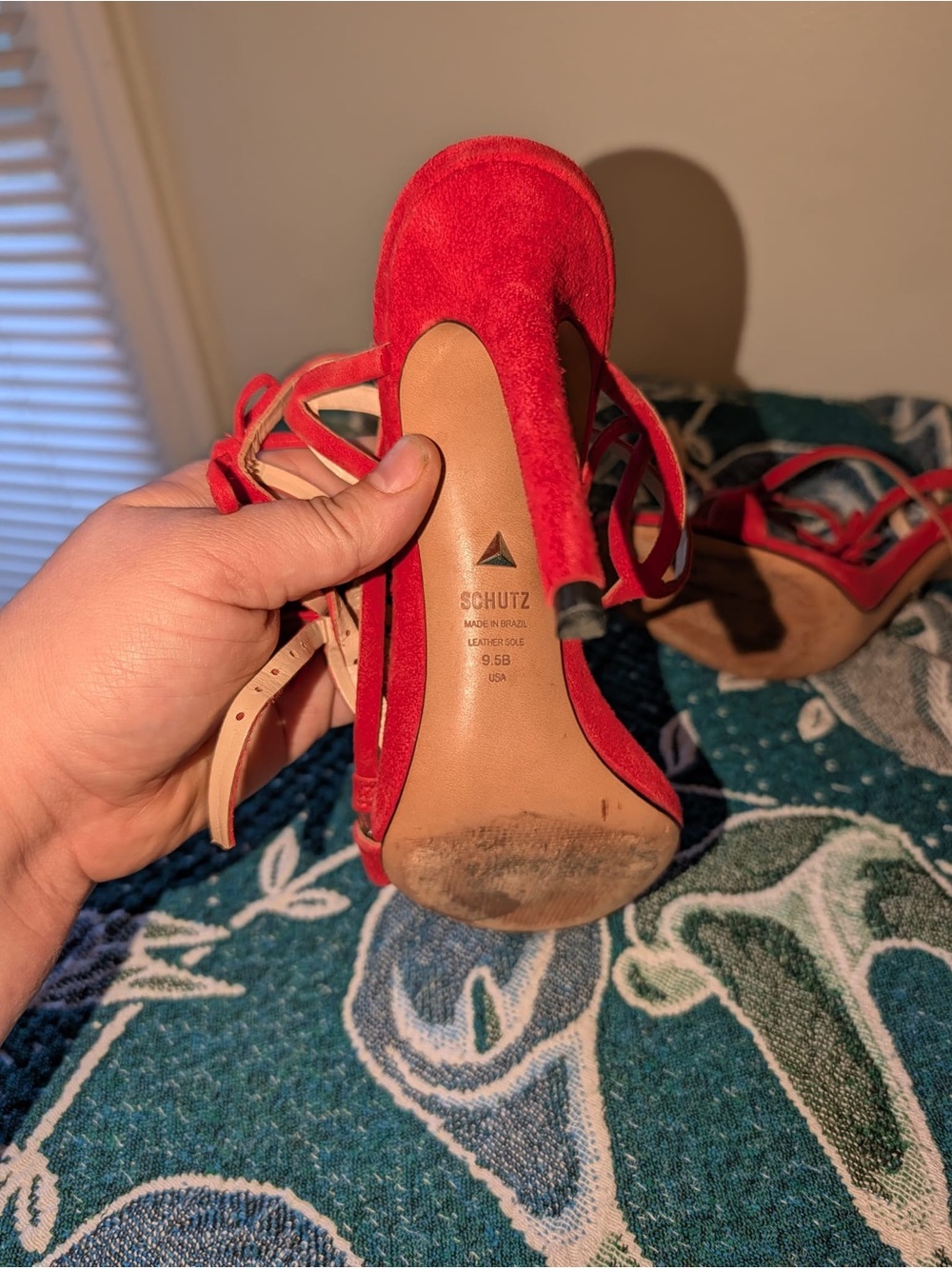 Schultz Red Bow Strappy Heeled Sandals Stilettos - Picture 6 of 6